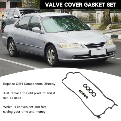 Image of Engine Valve Cover Gasket Set VS50493R - Compatible for Honda Accord 2.2L L4 1994-1997 /2.3L L4 1998-2002 for Honda Odyssey 2.3L L4 1998-1998 for Acura CL 2.2L L4 1997-1997 /2.3L L4 1998-1999