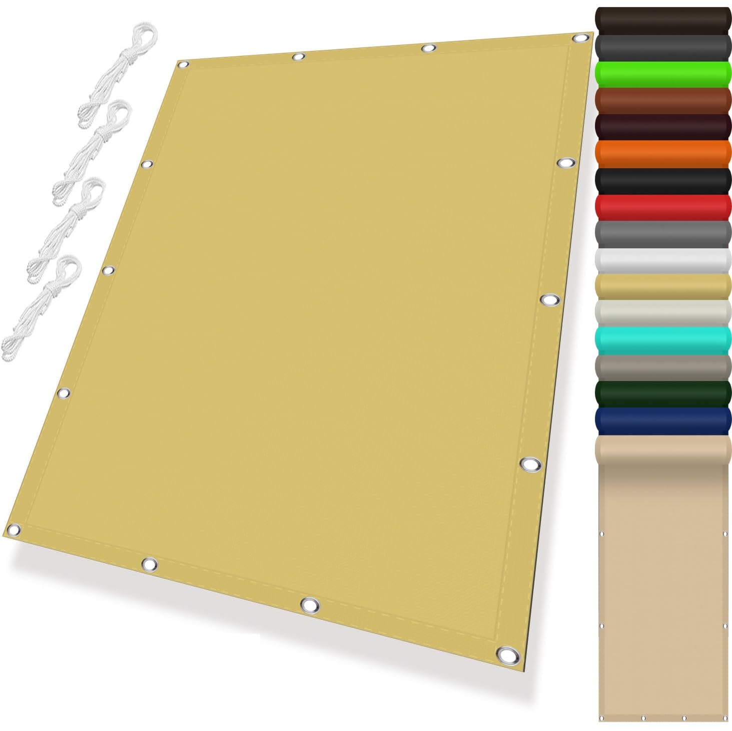 Toldo vela de sombra impermeable de 0.5x0.5 m crema para patio