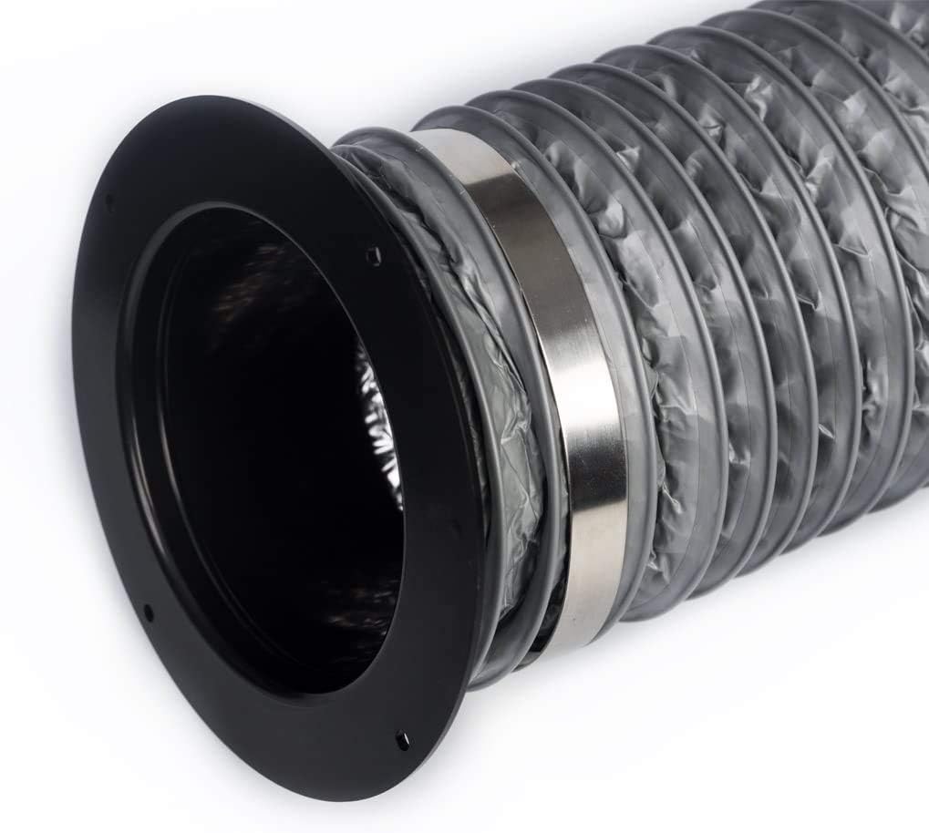 6" Duct Connector Pipe Flange Inlet Fitting for Heating Cooling Ventilation System ABS Duct Connector (6 inch/150 mm)