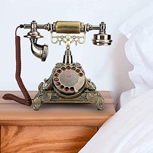 Image of Scizor Vintage Phone Antique Rotary Dial Telephone Retro Landline Telephones Decor Old Fashioned Antique Phone for Home Hotel Office Decoration