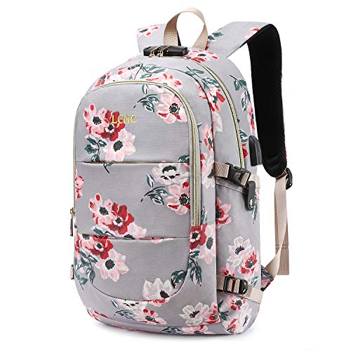 Backpack Womens, Anti Theft Business Travel Laptop Backpack with RFID Signal Blocking Pocket USB Charging Port, Water-Resistant Slim Backpack Fit 15.6 Inch Laptop Computer Work School Rucksack