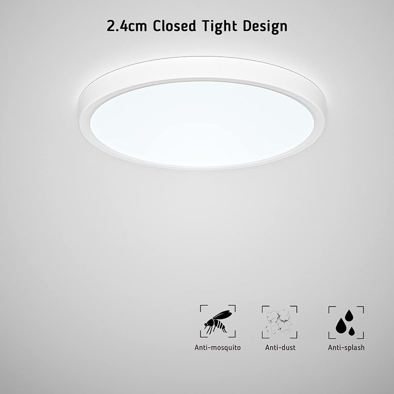 Epicflare LED Mennyezeti Lámpa Kerek 24W Hideg-Meleg Fehér Fürdőszoba Konyha Nappali