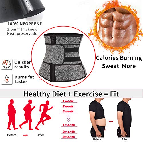 MISS MOLY Men Neoprene Sauna Waist Trainer Corset Sweat Belt Workout
