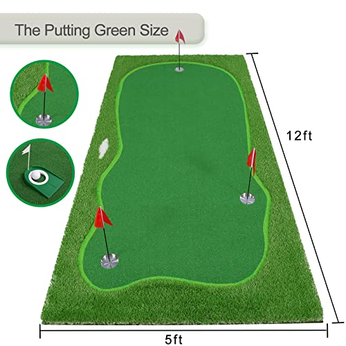 Image of Golf Putting Green, Practice Putting Green Mat, Large Professional Golfing Training Mat for Indoor Outdoor