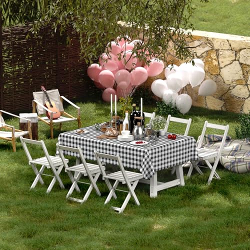 misaya Rectangle Waterproof Vinyl Table Cloth, Buffalo Flannel Backed Tablecloth, Wipeable Plastic Table Cover for Dinner, Kitchen, Outdoor (60