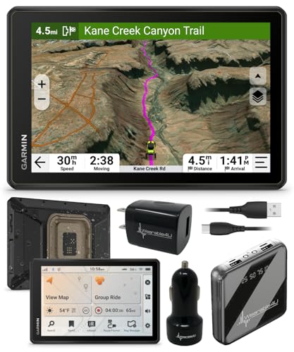 Garmin Tread 2 SxS Powersport Off-Road Navigator – 8” Rugged Touchscreen, Topo & Satellite Maps, Group Ride, Tube Mount + Wearable4U Power Pack Bundle