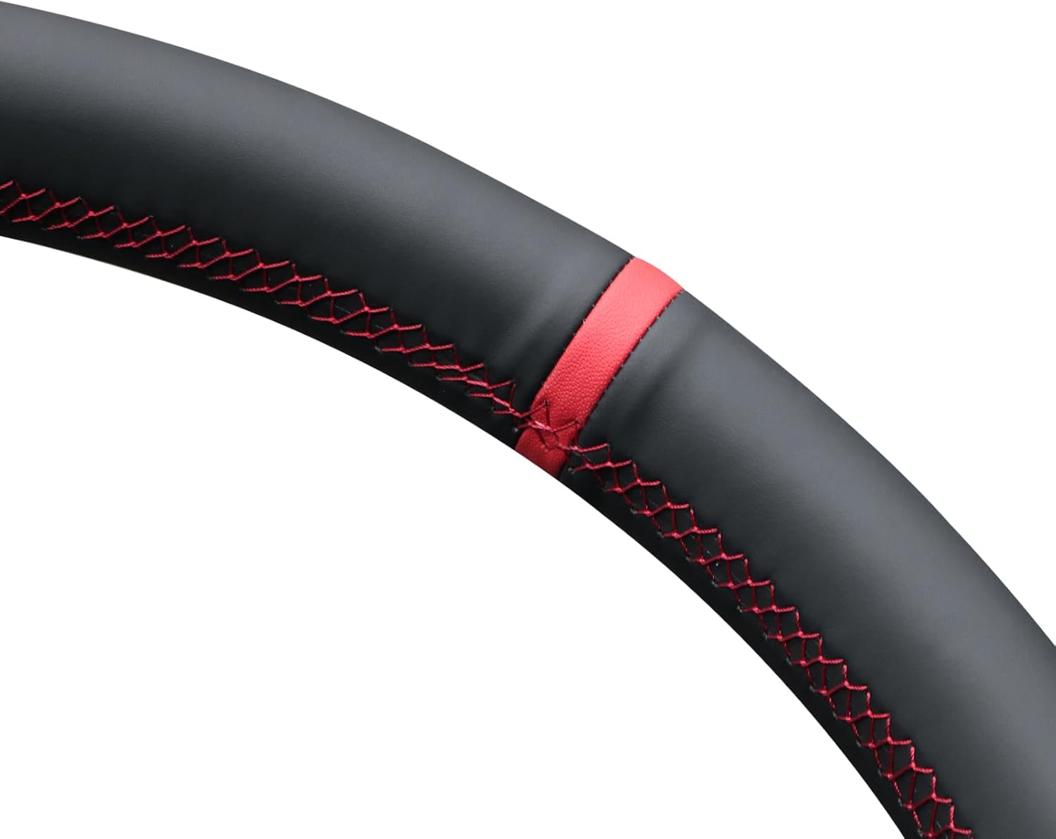 MEWANT Hand Stitch Black Solid Woven Embossed Artificial Leather Steering Wheel Cover for Honda Civic 11 XI 2021-2022