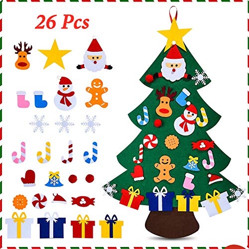 Etitulaire Feutre Arbre de Noël Sapin de Noël Feutre pour décoration de Vitrine DIY Felt Christmas Tree pour Enfants Décoration de Noël Felt Christmas Cover
