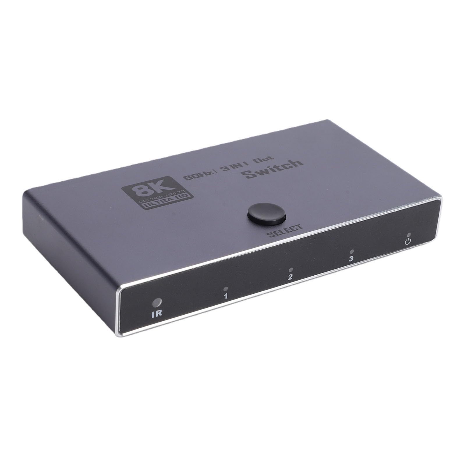 Fabater Switcher HDMI, 3 Ingressi e 1 Uscita, Selettore HDMI 8K 60Hz, Estrattore Audio con Telecomando, 48 Gbps, Supporto 4K 240Hz e 1080P 480Hz, Ideale per Gaming e streaming.