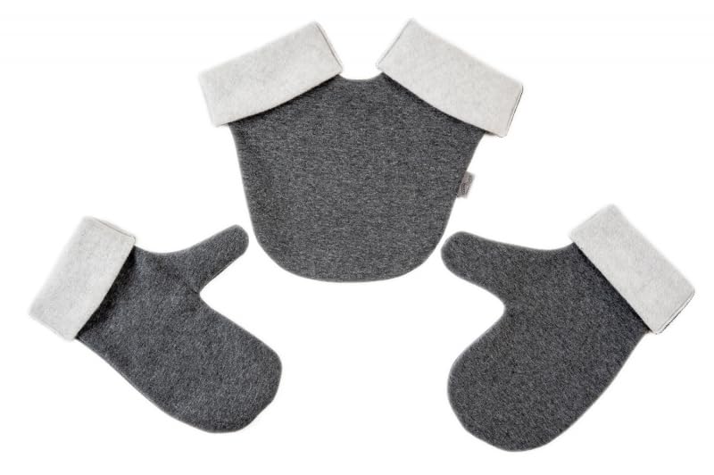 Goldi-Design Partnerhandschuhe aus Doppelfleece - in Deutschland hergestellt - Anthrazit/Grau