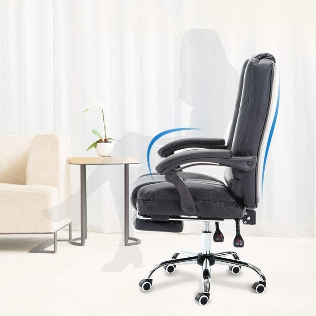 Executive Office Chair, Office Chair with Arms, Boss Office Chair with Footrest, Big and Tall Office Chair 200LBS Wide Seat, Executive Office Desk Chairs for Heavy People (Color : White)