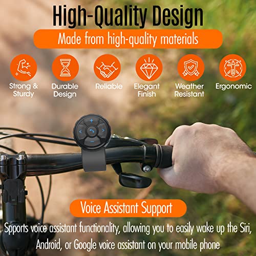 Télécommande Guidon Motocyclette Bluetooth avec Fonctions Volume Appels et Lecture Audio