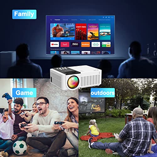 Projector With 5G Wifi And Bluetooth,2023 Upgrade 9000Lumens Full Hd 1080P Supported Portable Projector,5.1 Bluetooth Mini Outdoor Movie Projector Compatible With Hdmi,Usb,Av,Laptop And Smartphone #TOP6