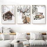 CULASIGN 3er Premium Poster Set, Modern Winter Bilder, 