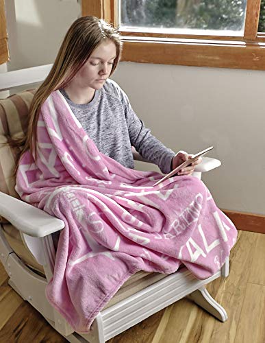 BlankieGram Kuscheldecke 'Bravery' – Motivdecke Für Mut & Stärke, Superweich In Pink