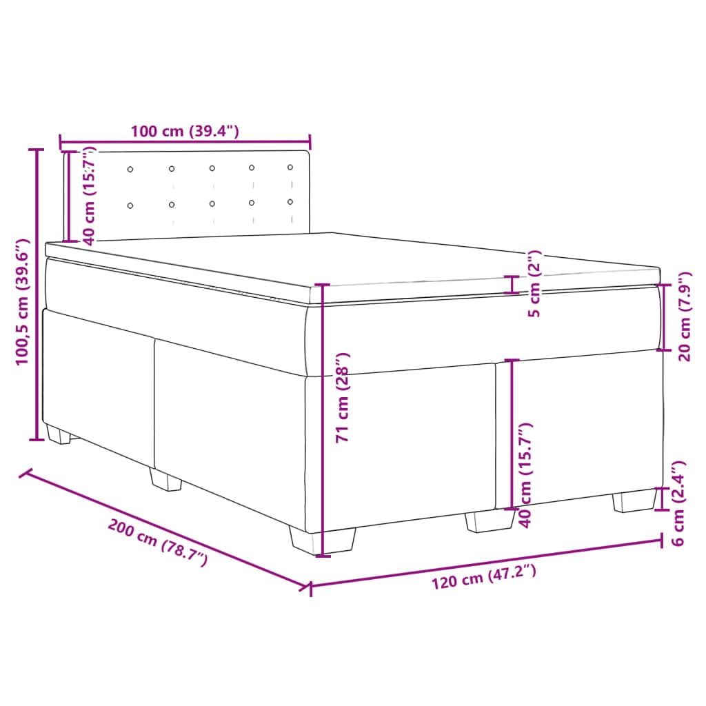 vidaXL Boxspringbett, Polsterbett Bett mit Matratze Matratzenauflage, Bettgestell mit Kopfteil Lattenrost, Doppelbett für Schlafzimmer, Schwarz 120x200cm Samt