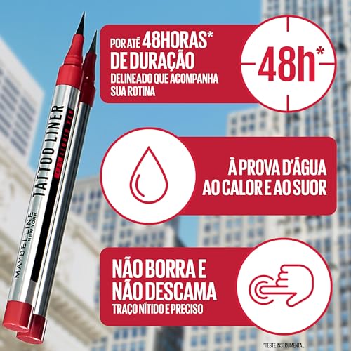 Maybelline NY Caneta Delineadora Á Prova D'água Tattoo Liner 48h de duração 1g