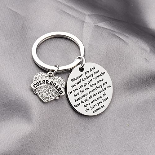 TIIMG Colorguard Inspirational Quote Keychain Color Guard Charm Gift Flag Girl Jewelry Senior Gift3