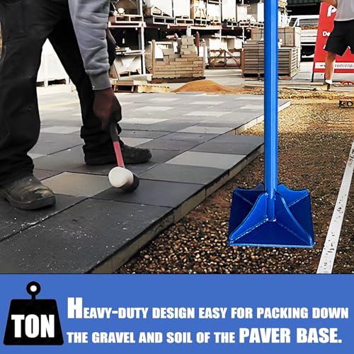 Moosefield Fully Welded Steel Tamper 8"x8" with 45 inch Handle Garden Landscaping Rammer for Earth, Soil, Asphalt, Gravel and Dirt Compaction Levelling Paver Tool - Image 5