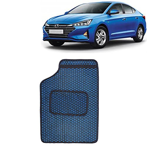 Image of Kingsway Dotted Design Car Floor Foot Mats Universal Fit for Hyundai Elantra, Model Year : 2020 Onwards, Water and Dustproof, Color Blue, Set of 5 Pieces