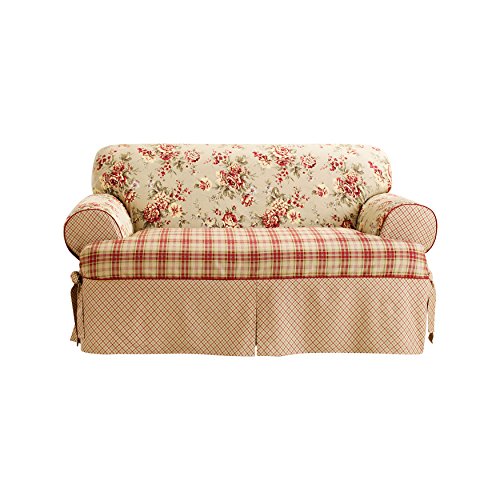 SureFit Lexington Relaxed Fit 1 Piece Box Cushion Loveseat Slipcover, Multi