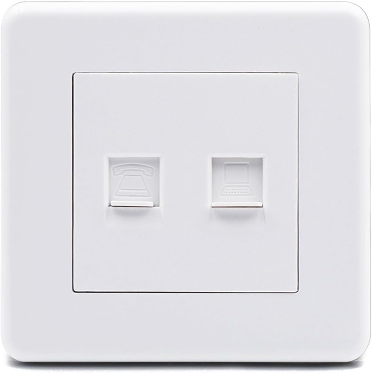 86mm wall cover plate with Cat5e network LAN RJ11 phone socket