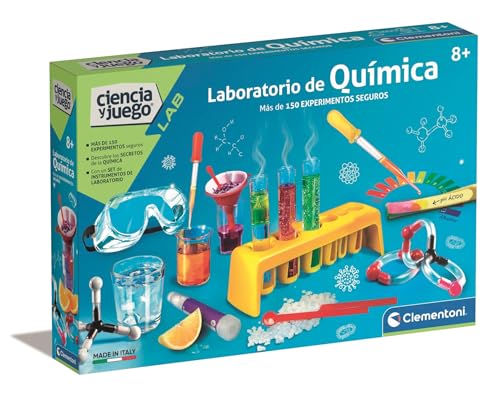 Clementoni - Laboratorio de Química - Set de 150 Experimentos para Niños 8+ Años - Kit Científico Educativo con Accesorios y Manual - Ciencia y Juego, 55082