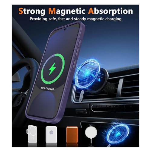 Image of SIZUKA Samsung S24 FE Magsafe Hard Back Case | Matte Design & 360 Protection | Military-Grade Samsung S24 FE Cover | Strong Magnet Back - Purple