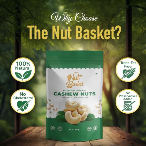 Image of THENUTBASKET Premium W320 Cashew Nuts 500g | Large Whole Kaju
