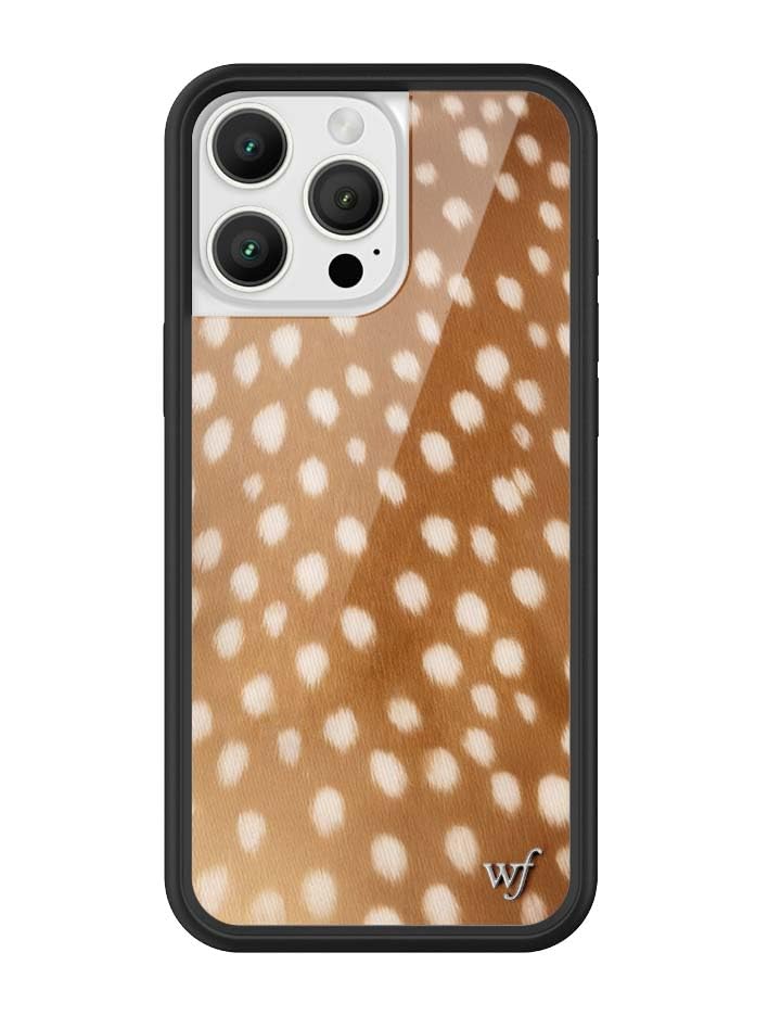 Image of Wildflower Cases - Compatible with iPhone 16 Pro Max | Protective Black Bumper, 6.5ft Drop Test Certified, Women Owned Small Business | Fawn Deer