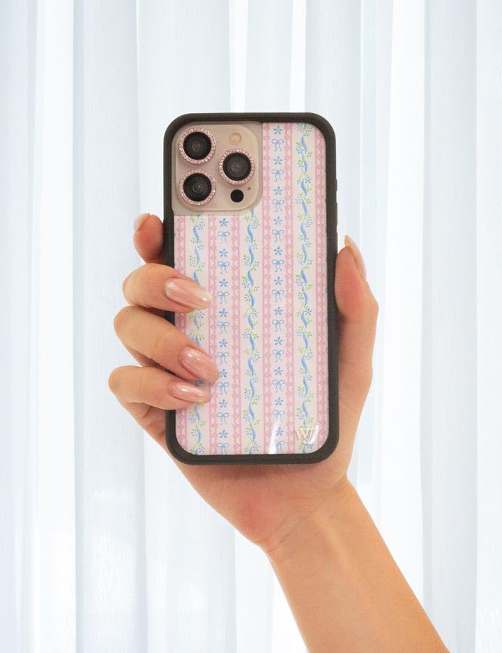Image of Wildflower Cases - Compatible with iPhone 16 | Protective Black Bumper, 6.5ft Drop Test Certified, Women Owned Small Business | Pink Blue Green Floral Hearts Aesthetic Trendy | Dollhouse