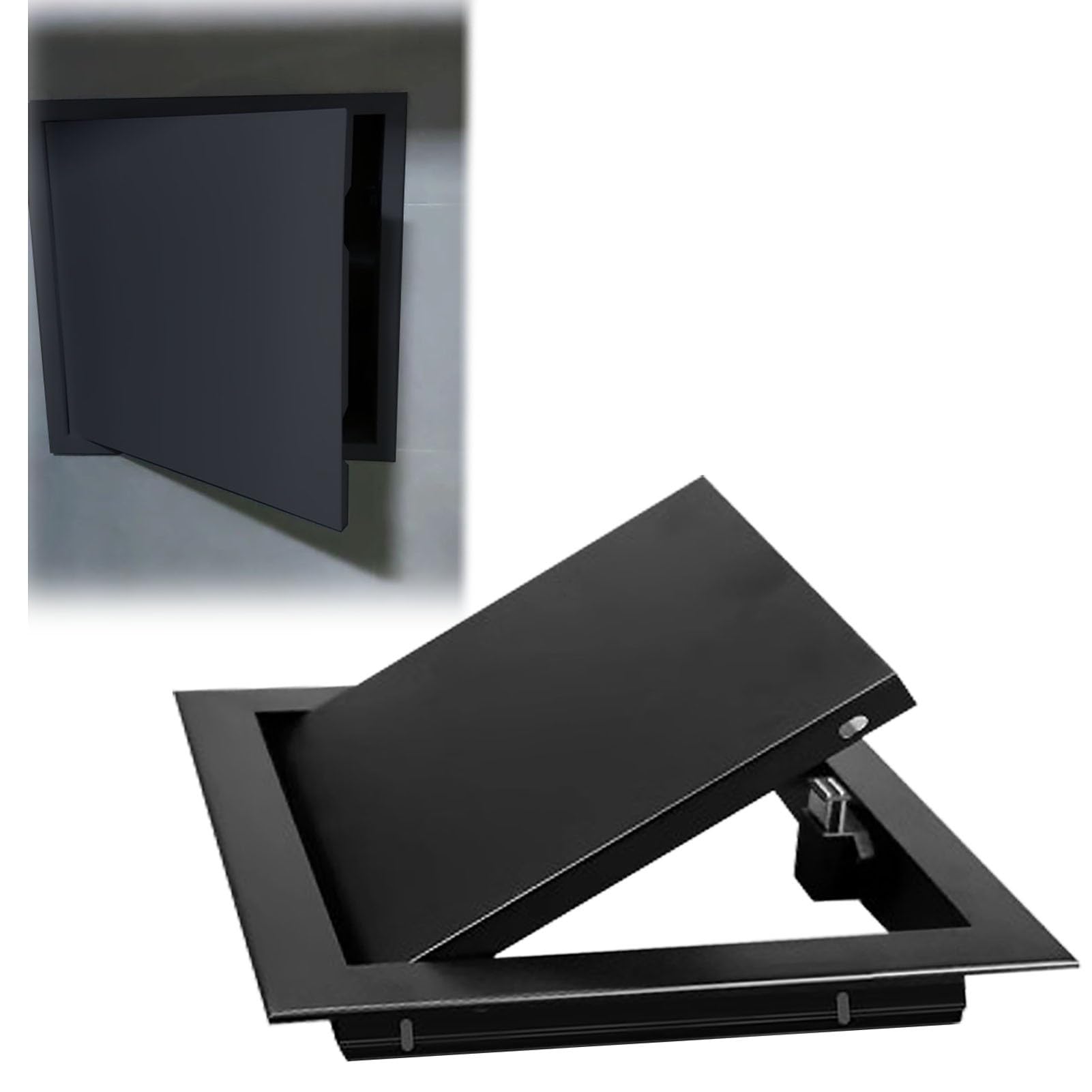 Oracra Black Click Fit Wall Access Panel for Drywall, Metal Shower Magnetic Door Inspection Hatch Plate, Electrical Plumbing Attic Hole Cover Doors(