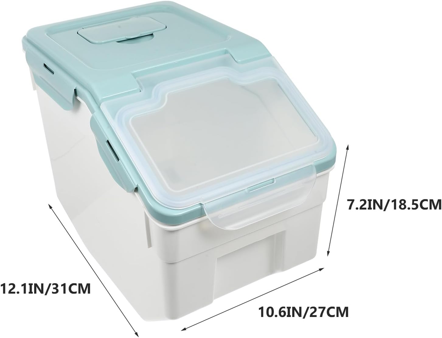 Pet Food Canister and Cat Food Bucket Moisture-proof Sealed Storage Container Small Nordic Blue for Household