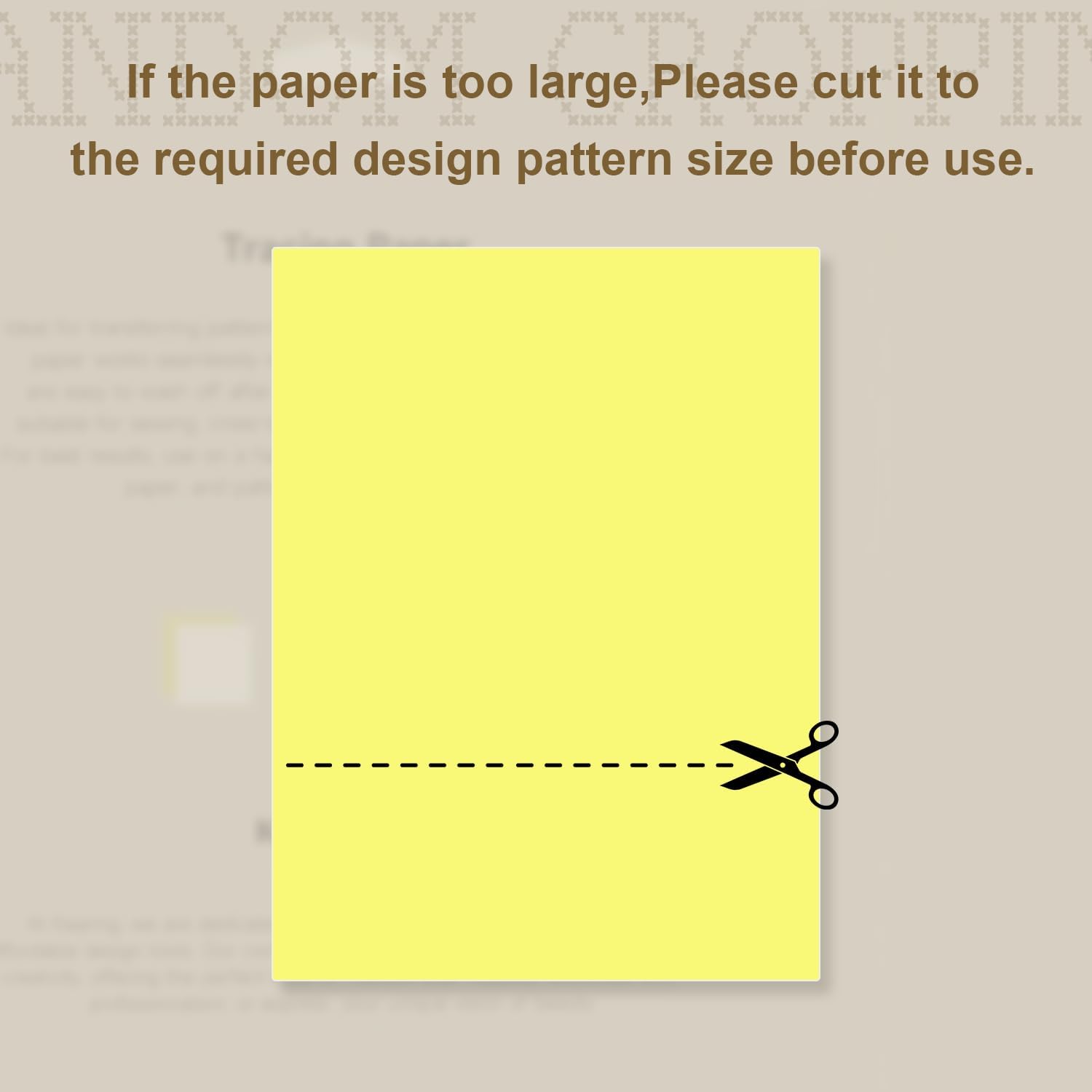 Tracing Paper for Sewing, Dressmakers Tracing Paper Large Size 32" x 22" (82x57cm) for Fashion Design and Embroidery, Yellow and White - Includes 1 Embossing Needle Painting Tool