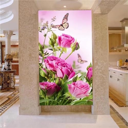 Broderie Diamant Rose Kit Complet 5D Anti-Stress Déco Murale Intérieure