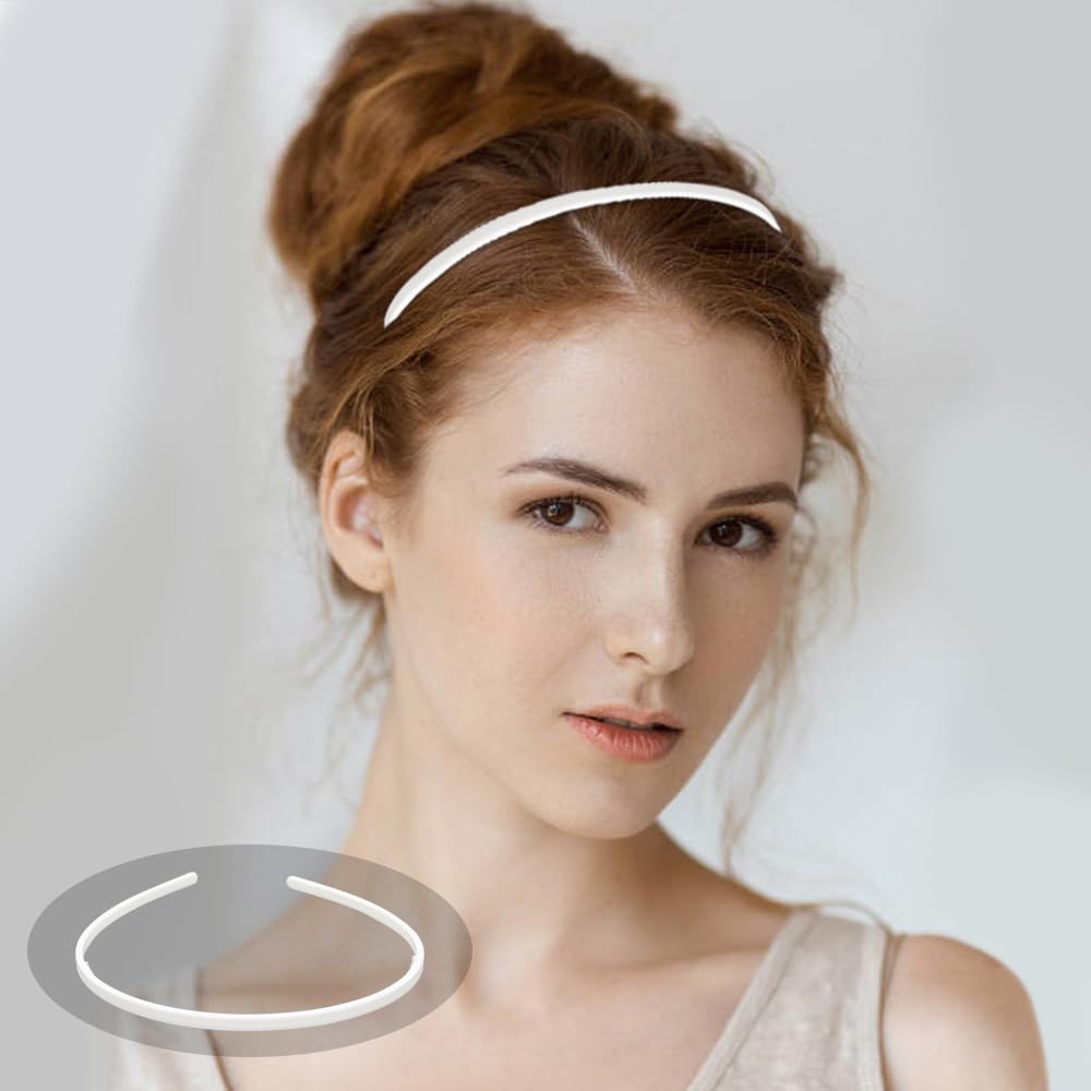 XunYee 100 Cerchietti Per Capelli In Plastica Con Denti, Bianco, Larghezza 20 Mm, Accessori Fai Da Te Per Donne E Ragazze - 5