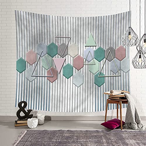 Tapiz de pared hexagonal KnSam: decoración de pared moderna y geométrica de poliéster