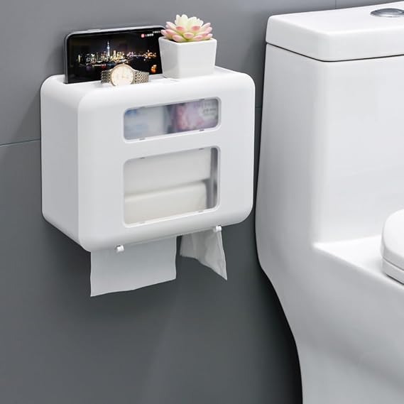 Tissue Box Cover Tissue Box with Platform and Drawer for Home Countertop Tissue Holders Pumping Paperchase Dispenser(Blue)