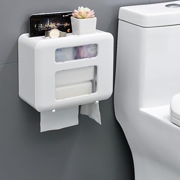 Tissue Box Cover Tissue Box with Platform and Drawer for Home Countertop Tissue Holders Pumping Paperchase Dispenser(Blue)
