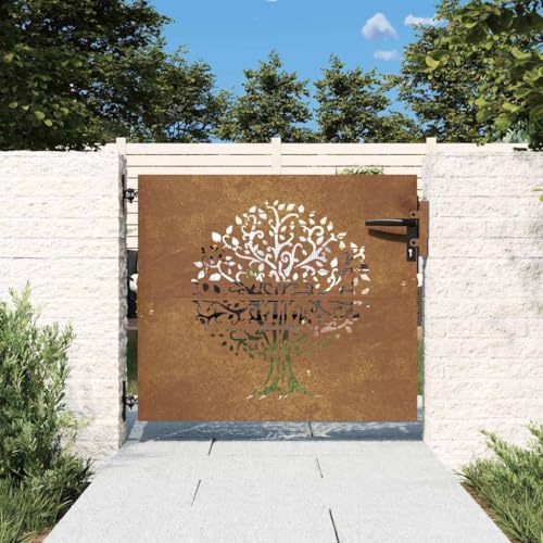 Rustic Tree Design Metal Gate with Corten Steel