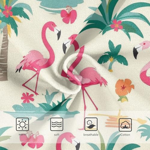 Wusikd Flamingos Palm Girls' Underwear Cotton Trees Flowers Girls Briefs Soft Toddler Underwear 2T3