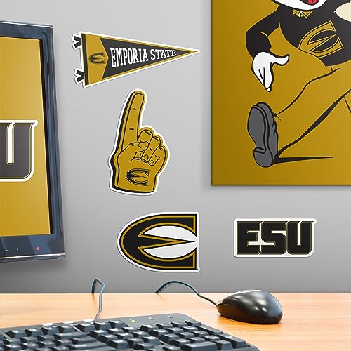 Image of Emporia State University 8ct Vinyl Large Deluxe Stickers Variety Pack - Laptop, Water Bottle, Scrapbooking, Tablet, Skateboard, Indoor /Outdoor - Set of 8