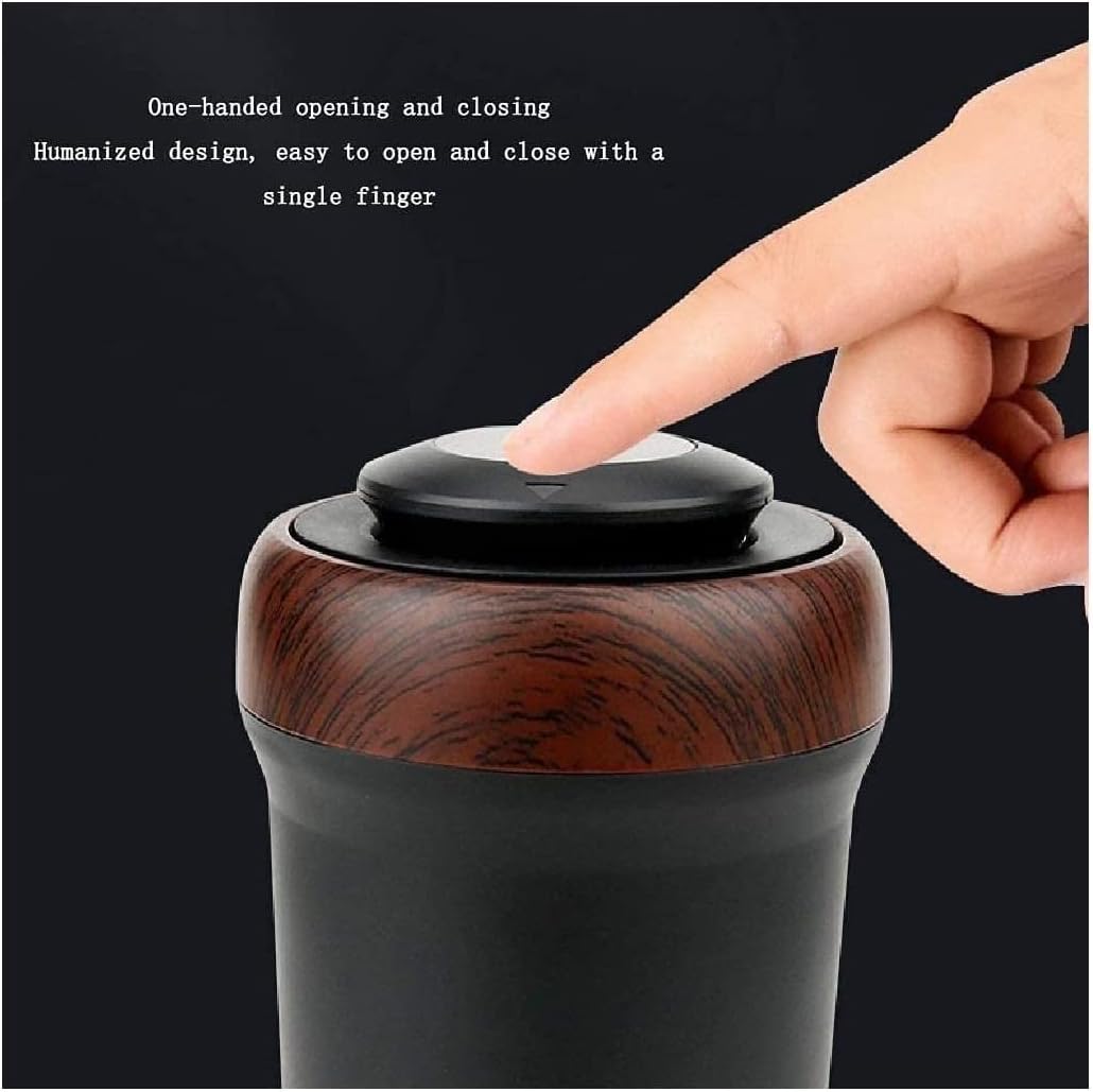 Car Ashtray, Portable Ashtray for Car, Car Ashtray Tray Smoking Cup Multifunctional Suspension with Lamp Cover Isolating Smell Cigarette Cup for Car Interior Products (Color : B)