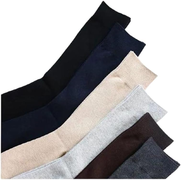 Dninmim Men's Ribbed Crew Socks Multipack Comfortable Soft Casual Ankle Socks 4 Pairs