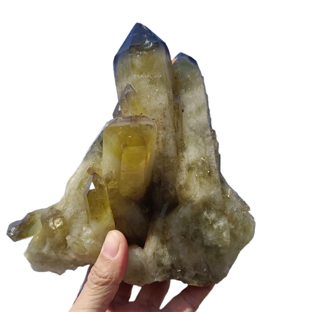 LLBOGRGGN Stone Yellow Quartz Crystal Cluster, Ore Home Decoration(Size:200-300g)