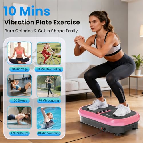 Image of AXV Vibration Plate Fitness Platform Exercise Machine Vibrating Shaking Full Body Shaker Workout Vibrate Stand Shake Board Sport for Weight Loss Fat Burner for Gym Home Office