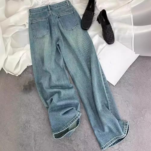 Rhinestone Jeans Men Y2k Star Studded Baggy Jeans Men Washed Vintage Wide Leg Denim Pants Loose Fit2