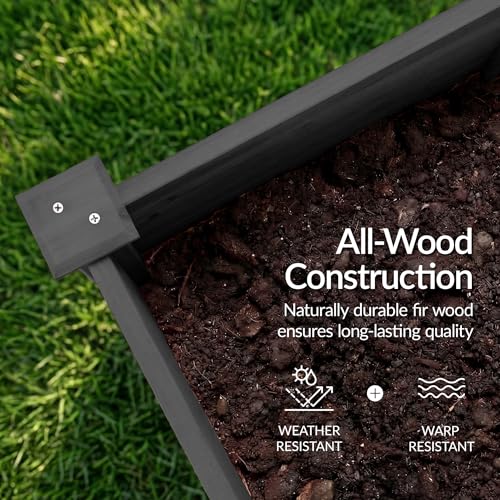 Image of Best Choice Products 72x24x30in Raised Garden Bed, Elevated Wood Planter Box Stand for Backyard, Patio, Balcony w /Divider Panel, 6 Legs, 300lb Capacity - Black