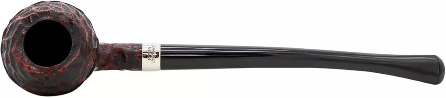 Peterson Pipes Tavern Series Rusticated - Long Handmade Wood Pipe, Collectible Partial Churchwarden Made in Ireland, 3mm, Fishtail (Rhodesian)
