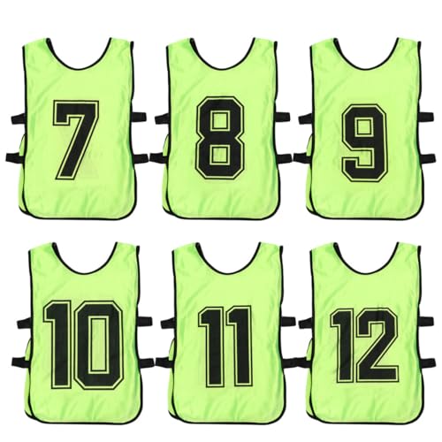 Gilets d'entraînement en polyester Vaguelly pour sport d'équipe enfant 6 pièces vert